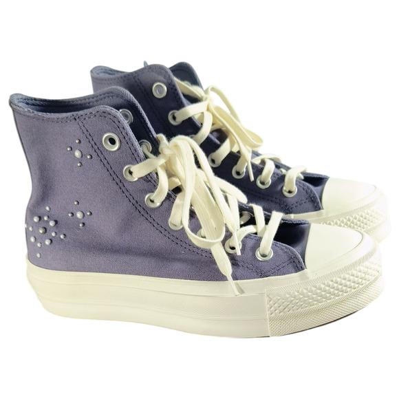 Converse Chuck Taylor All Star Lift Platform Sneakers Wmn's Sz 6.5 Purple Beaded - Picture 4 of 16